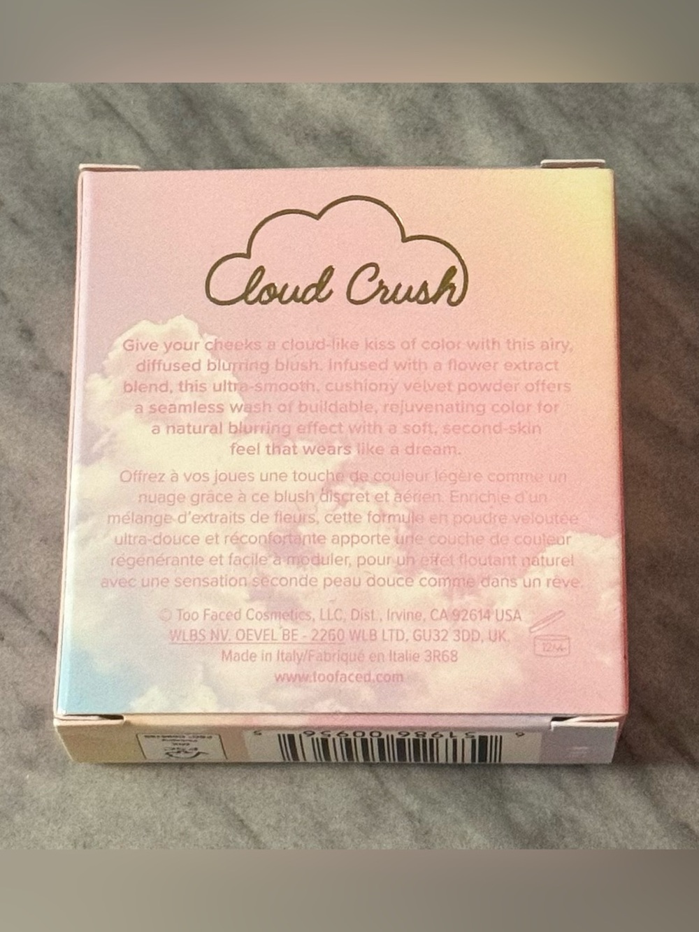 Too Faced Cloud Crush Blurring Blush Golden Hour Satin Peach Pink - New In Box - Picture 3 of 9